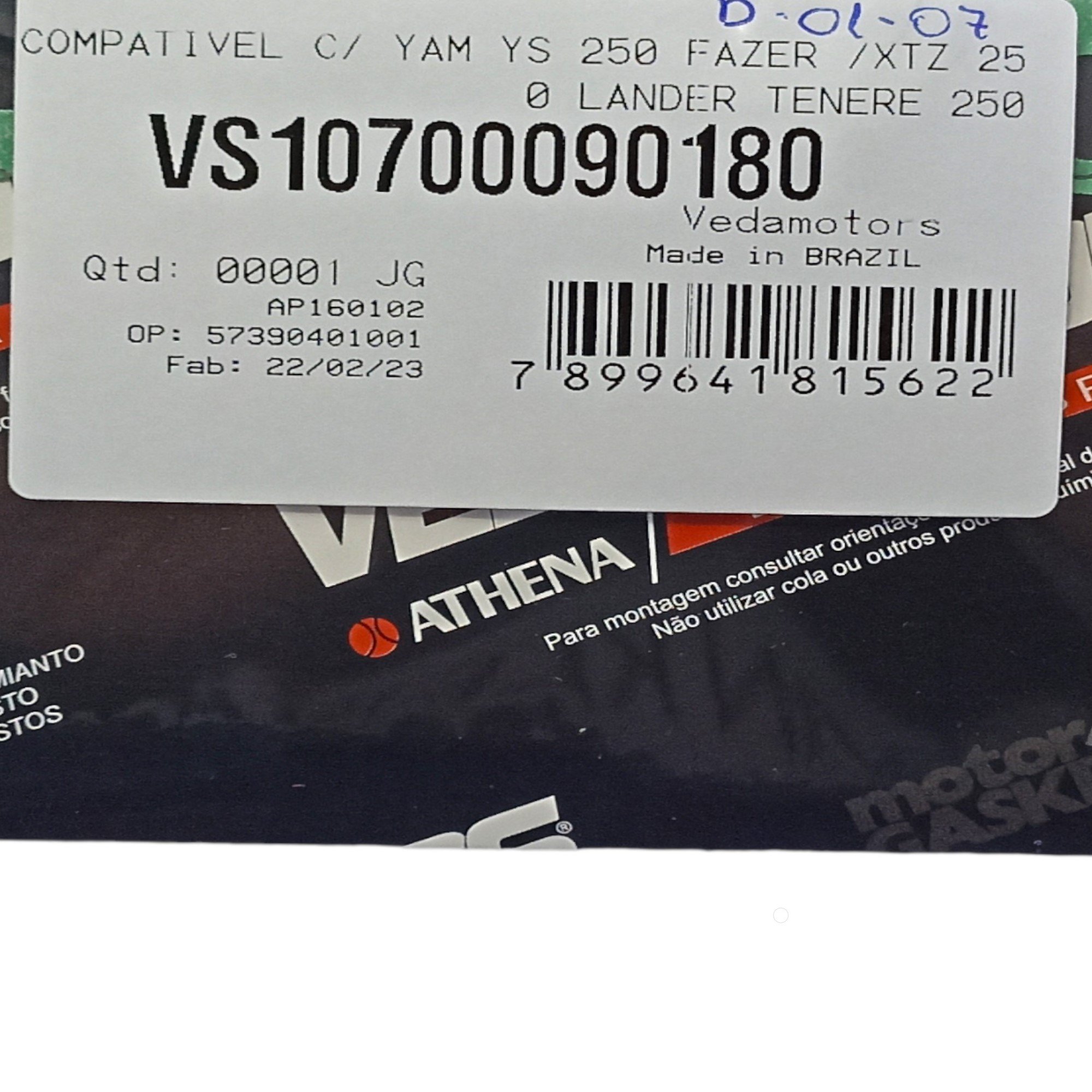 Junta Motor Ys 250 Fazer Xtz 250 Lander Xtz 250 Tenere