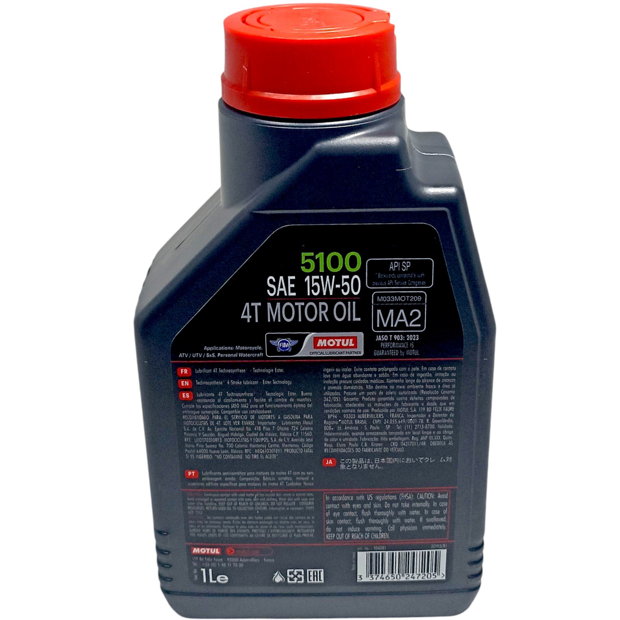 Óleo Motor Moto Motul Sintético 5100 15W50 4T 1L